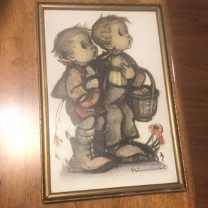Vintage Original Hummel framed print signed , in great condition  (minor chip @